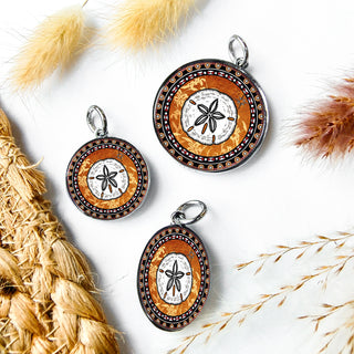 Orange Sand Dollar Necklace