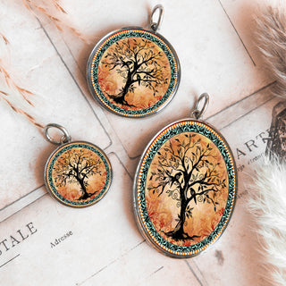 Orange Tree Of Life Necklace