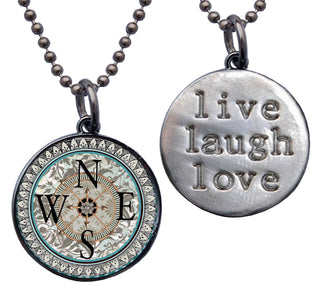 Teal Compass Necklace