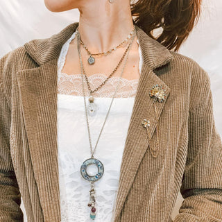 Celestial Moon Crochet Choker Necklace
