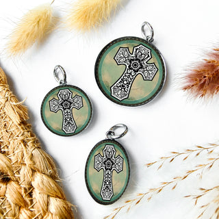 Green Cross Necklace