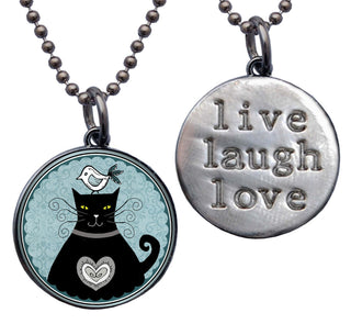 Vintage Cat Blue Necklace
