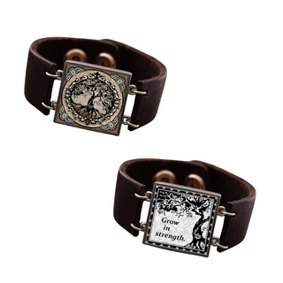 Brown Tree Of Life Reversible Quote Bracelet