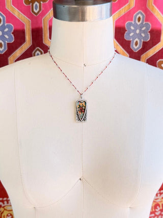 Spirit Lala: Rectangle Strawberry Fields Crochet Necklace