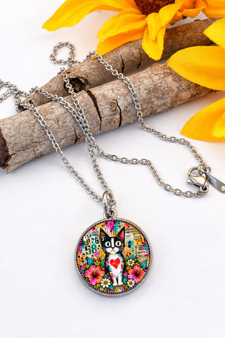 Spirit Lala: Graffiti Cat Pendant Necklace