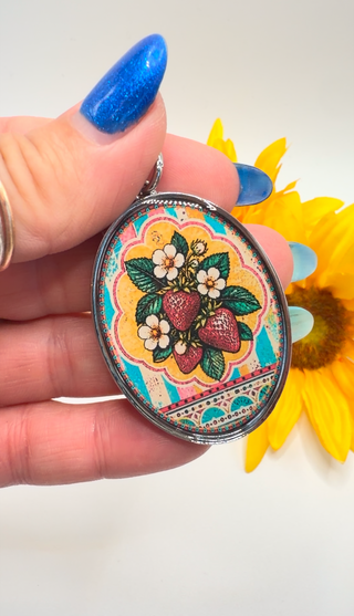 Spirit Lala: Strawberry Fields Extra Large Oval Pendant Necklace