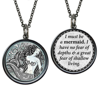Black & White Mermaid Necklace