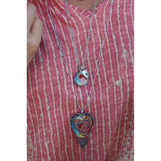 Large Abstract Heart Pendant Necklace