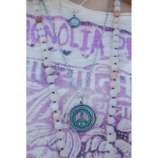 Large Peace Sign Pendant Necklace