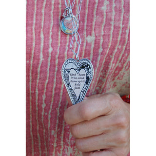 Large Abstract Heart Pendant Necklace