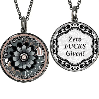 "Fuck" Saying Medium Circle Pendant Necklace