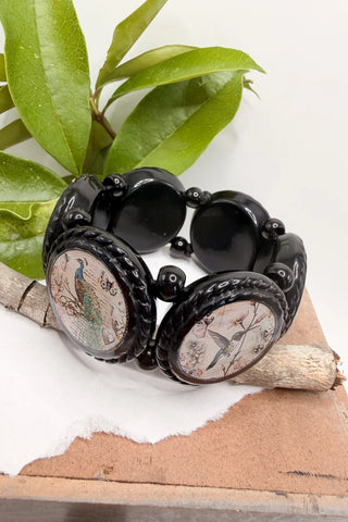 Bird Life Large Circle Stretch Bracelet