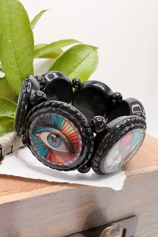 Abstract Object Large Circle Stretch Bracelet