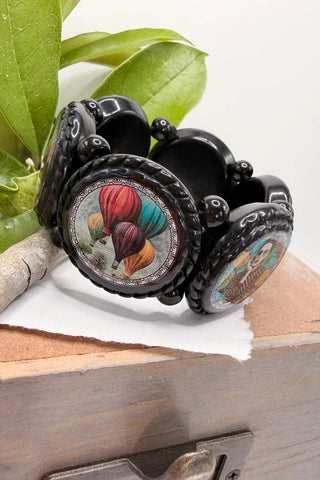 Abstract Object Large Circle Stretch Bracelet