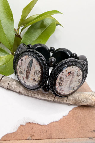 Bird Life Large Circle Stretch Bracelet