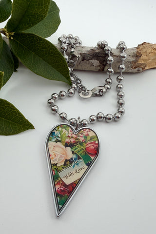 Large "Love Yourself" Heart Pendant Necklace