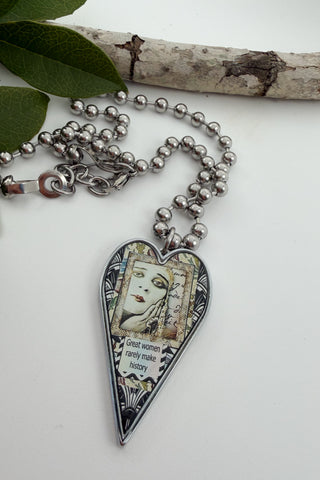Large "Bold Looks Good" Heart Pendant Necklace