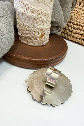 Turquoise & Blossoms Adjustable Ring