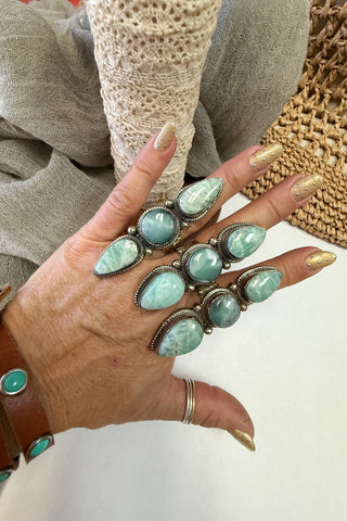 Stone Triple Stack Adjustable Ring