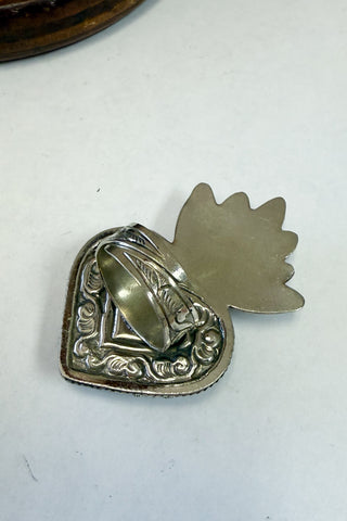 Heart on Fire Flower Adjustable Ring