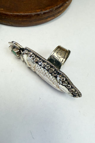 Wise Owl Carved Adjustable Ring