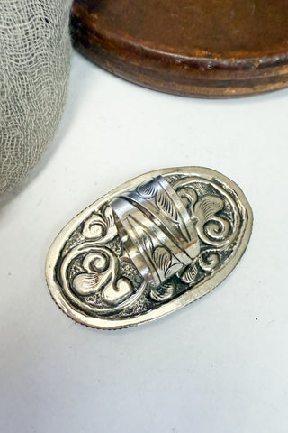 Chief Face Carved Adjustable Ring