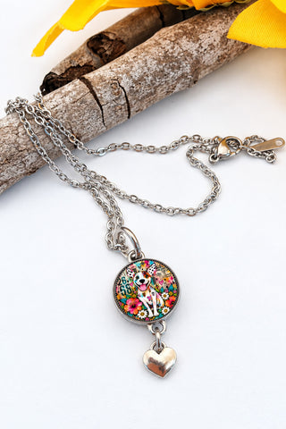 Spirit Lala: Graffiti Dog Small Pendant Charm Drop Necklace