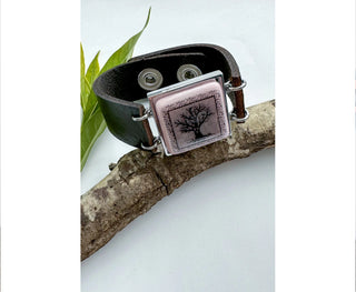 Spirit Lala: Pink Tree Recycled Glass Cuff Bracelet