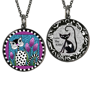 Black & White Cat Necklace