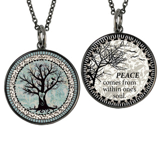 Light Blue Tree of Life Necklace