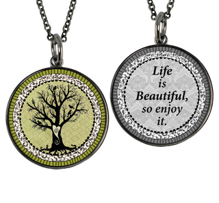 Vintage Green Tree Of Life Necklace