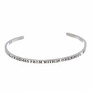 Handcrafted Etched Stainless Quote Bangle Adjustable Bracelets