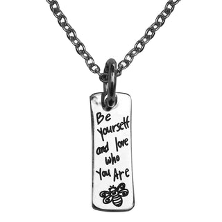Stainless Rectangle Quote Charm