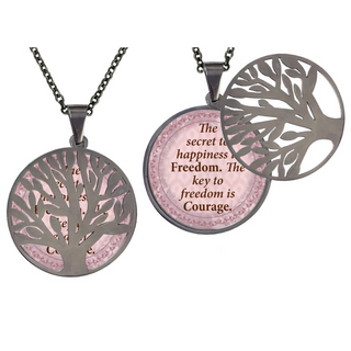 The Secret To Happiness Poetry Tree Necklace