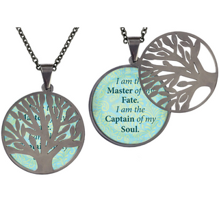 Master of My Fate Captain of My Soul Poetry Tree Necklace