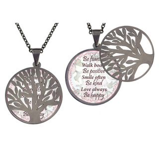 Be Fearless Walk Boldly Poetry Tree Necklace