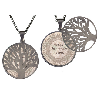 Not All Who Wander Are Lost Poetry Tree Necklace