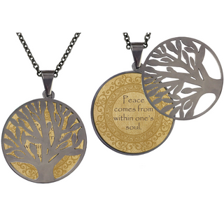 Peace Comes From Within One's Soul Poetry Tree Necklace