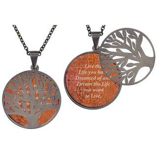 Live The Life You Have Dreamed Of Poetry Tree Necklace