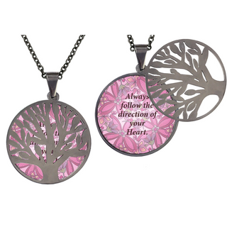 Always Follow The Direction Of Your Heart Poetry Tree Necklace