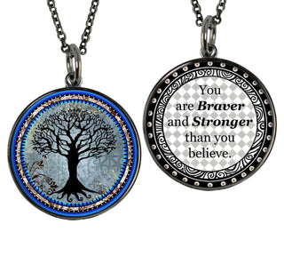 Tree of Life Dark Blue Statement Necklace