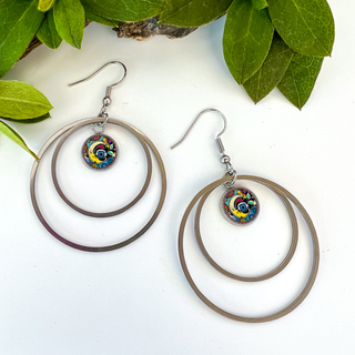 Astronomy Large Double Circle Statement Earrings