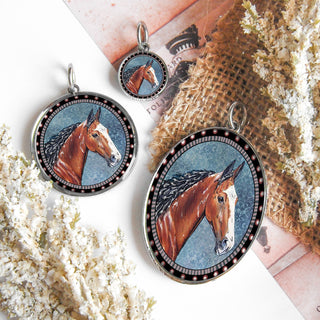 Blue Horse Necklace