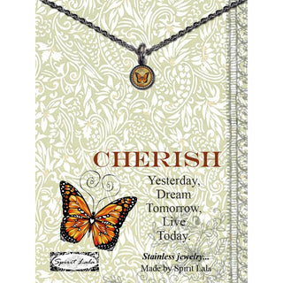 Carded Art Necklace and Chain Set Insects Butterfly Dragonfly