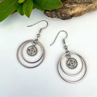 Compass Small Double Circle Statement Earrings