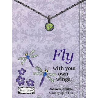 Carded Art Necklace and Chain Set Insects Butterfly Dragonfly
