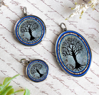 Dark Blue Tree Of Life Necklace
