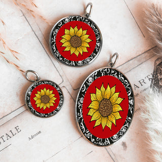 Sunflower Red Necklace